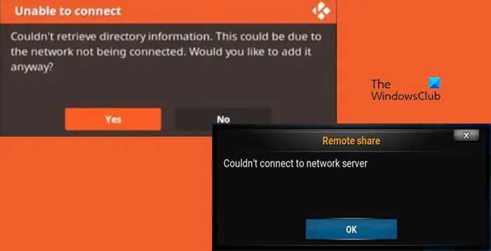 Kodi n'a pas pu se connecter au serveur réseau