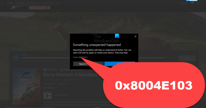 Коригирайте грешка 0x8004E103 Microsoft Store в Windows 11/10