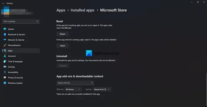   Réparer ou réinitialiser l'application Microsoft Store - Windows 11