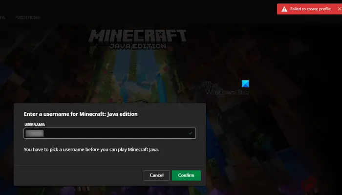 Correction Échec de la création d'une erreur de profil dans Minecraft