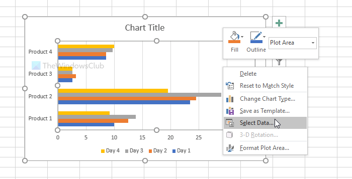 Microsoft Excel のグラフまたはチャートのデータ系列の名前を変更する方法