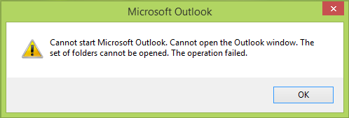 Microsoft Outlook प्रारंभ नहीं कर सकता, Outlook विंडो नहीं खोल सकता