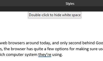 Microsoft Wordis puuduvad ülemine ja alumine veeris