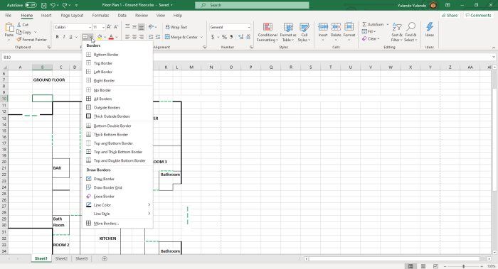 Kuinka käyttää Exceliä yksinkertaisten pohjapiirrosten suunnitteluun