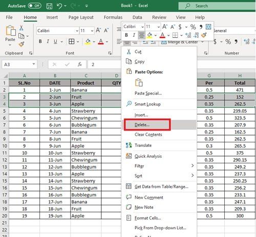 Πώς να διαγράψετε πολλές σειρές στο Microsoft Excel ταυτόχρονα