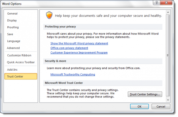 Microsoft Office dosyalarında Korumalı Görünümü devre dışı bırakın ve salt okunuru kaldırın