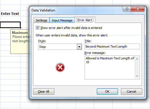 сообщения об ошибках в предупреждении об ошибках в Excel