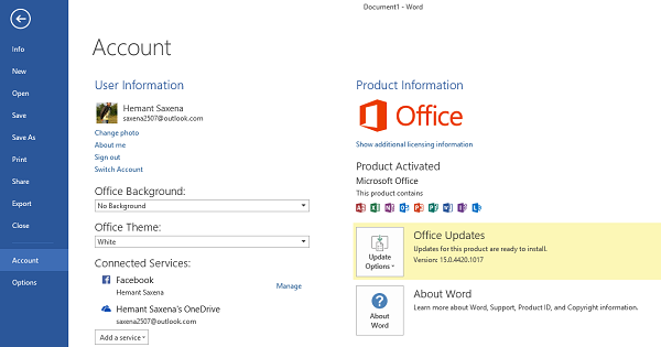 Microsoft Office'i käsitsi värskendamine