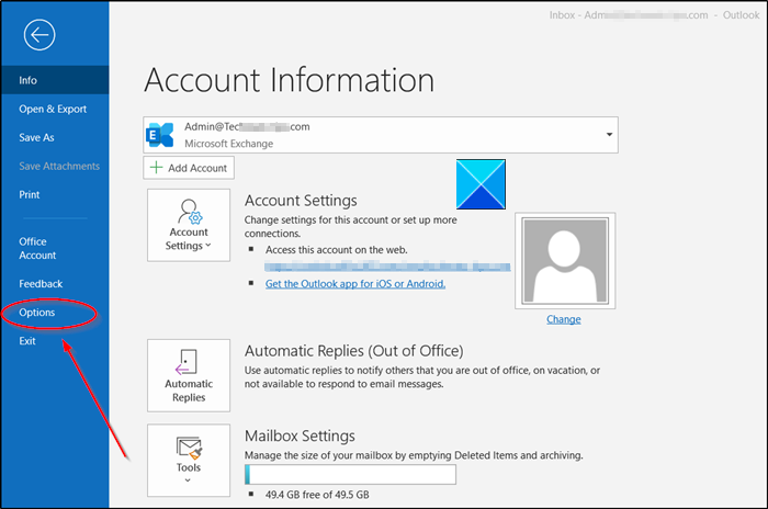 يتغير حجم الخط عند الرد على البريد الإلكتروني في Outlook في Windows 10