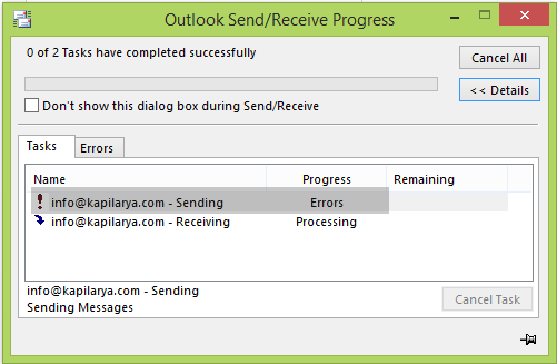 E-mail dans Outlook 2013 reste dans la boîte d