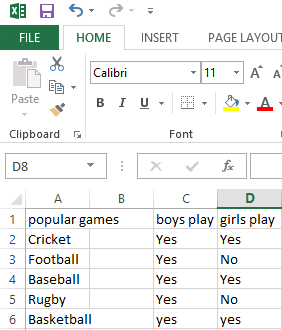 Excel Transpose seznam