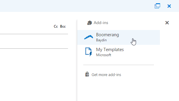 Boomerang Microsoft Outlookissa