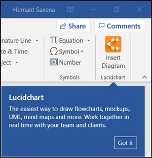 Sukurkite „Lucidchart“ schemą ir importuokite ją į „Microsoft Word“
