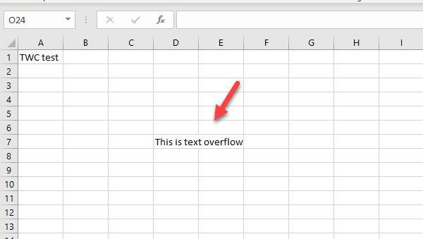 วิธีป้องกันข้อความล้นใน Excel