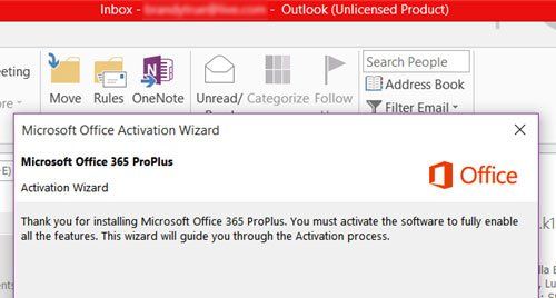 Parandage Microsofti 365 litsentsimata toote tõrge Office'i rakendustes