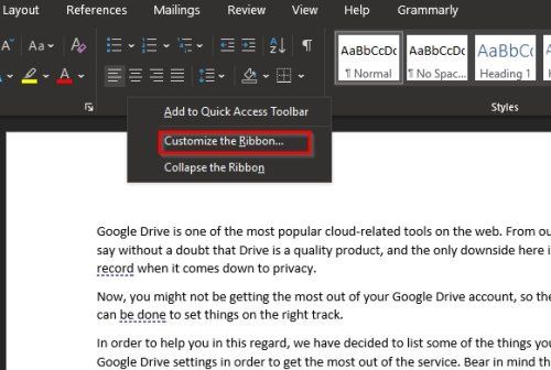 Rajzeszköz lap hozzáadása a Microsoft Office szalagjához, ha az hiányzik