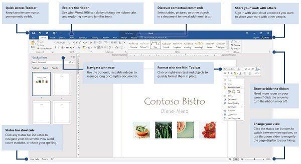 Microsoft Office 2016 त्वरित प्रारंभ मार्गदर्शिकाएँ