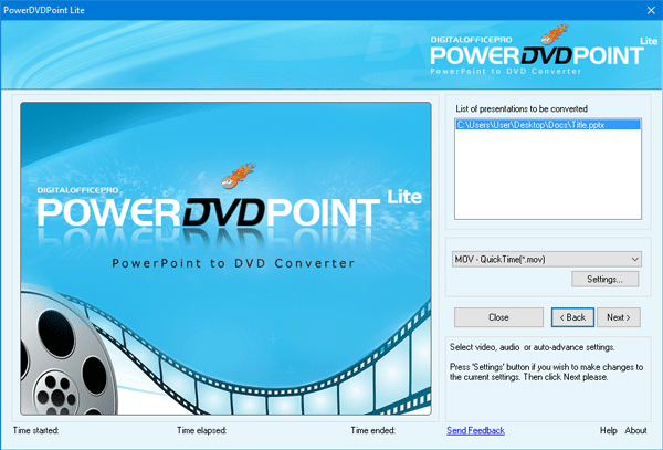 PowerDVDPoint लाइट - पावरपॉइंट प्रस्तुति को वीडियो में बदलें