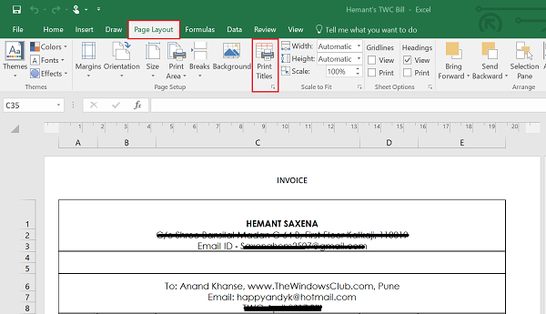 Kā atlasīt rindu vai kolonnu kā virsrakstu Microsoft Excel pārskata drukāšanai