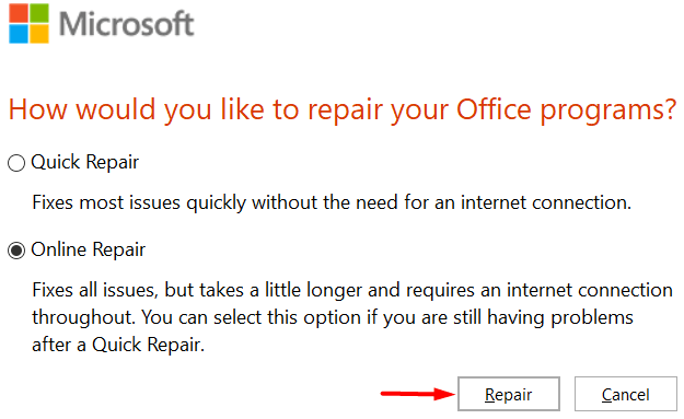 Vea kood 30088-26 Office 10 värskendamisel Windows 10-s