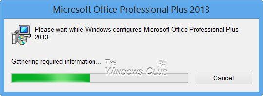 Izlabots: uzgaidiet, kamēr Windows konfigurē Microsoft Office ziņojumu.