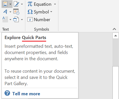 كيفية استخدام Quick Parts للصق نص من Microsoft Word إلى Outlook