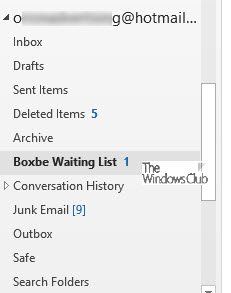 Kako odstraniti čakalni seznam Boxbe iz Outlooka