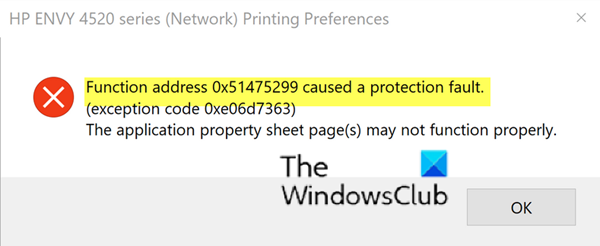 Korjaa toiminto-osoite aiheutti suojausvirheen - Tulostusvirhe Windows 10: ssä
