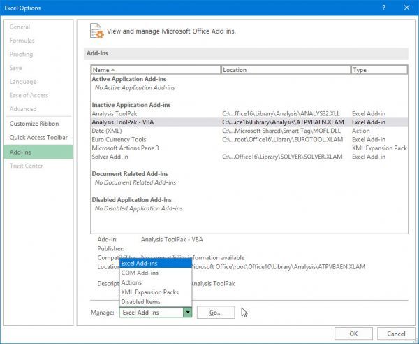 Programma Excel avarē vai nereaģē operētājsistēmā Windows 10