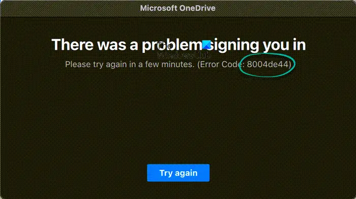 Pareizi labojiet OneDrive kļūdu 0x8004de44