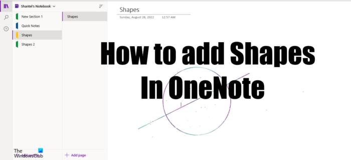 كيفية إضافة الأشكال في OneNote