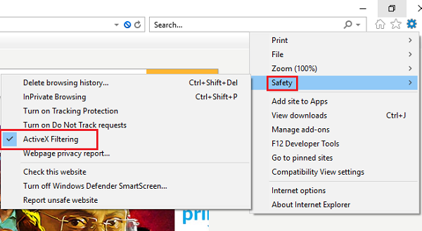 Az ActiveX-vezérlők használata az Internet Explorer 11-hez
