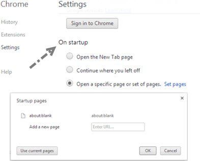 Изменить домашнюю страницу в Chrome