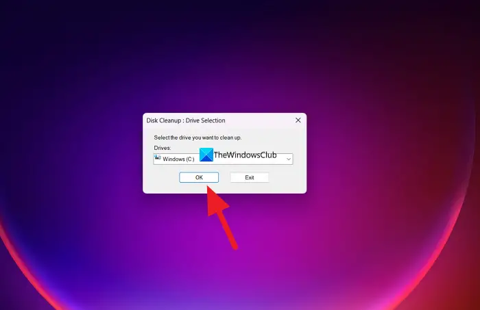 Windows 11 でディスク クリーンアップ ドライブを選択する
