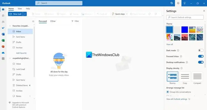   Impostazioni sul programma Outlook Windows