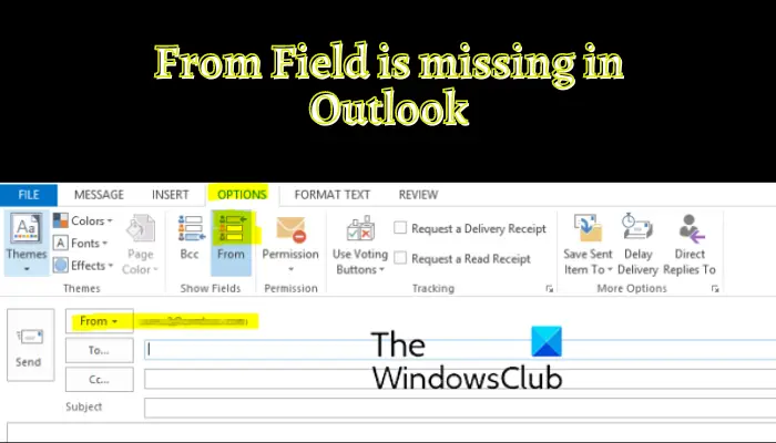 From Field が Outlook に表示されない [Working fix]