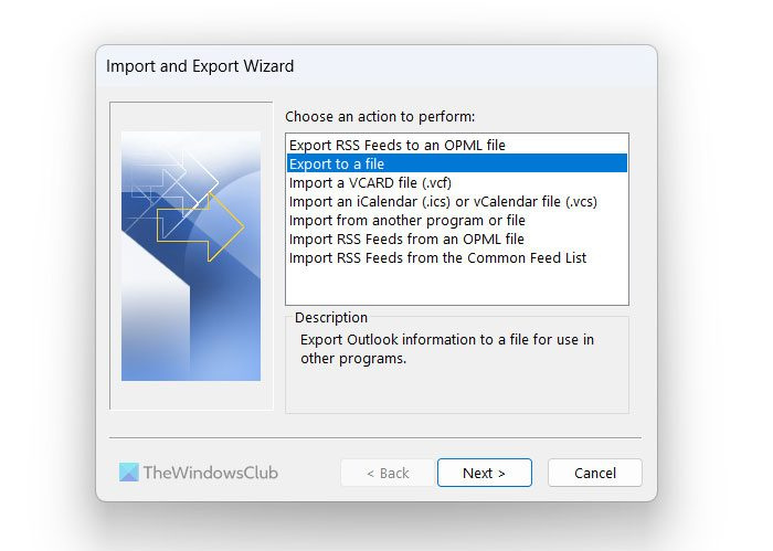 Kako izvoziti stike iz Outlooka