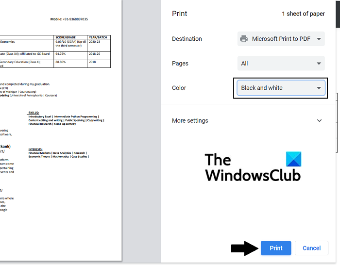 Convertir des PDF couleur en noir et blanc dans Windows 11/10