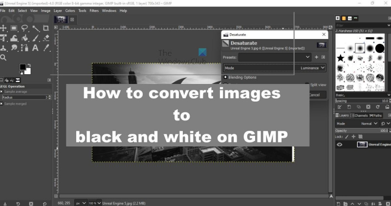 Kaip konvertuoti vaizdus į nespalvotus GIMP