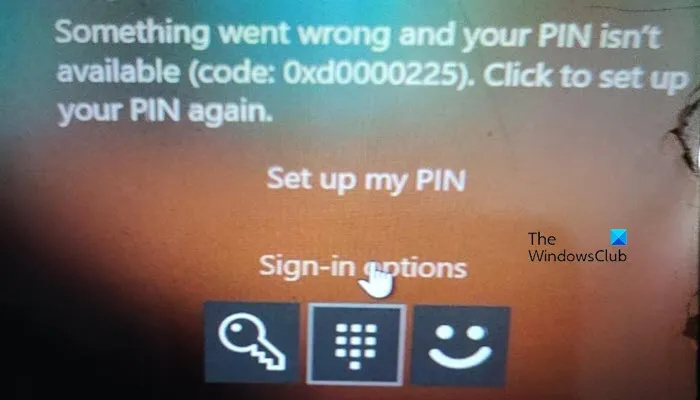 Oprava PIN není k dispozici, chyba Kód 0xd0000225 ve Windows 11/10