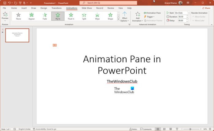 Как да използвате панела за анимация в PowerPoint за прилагане на анимации