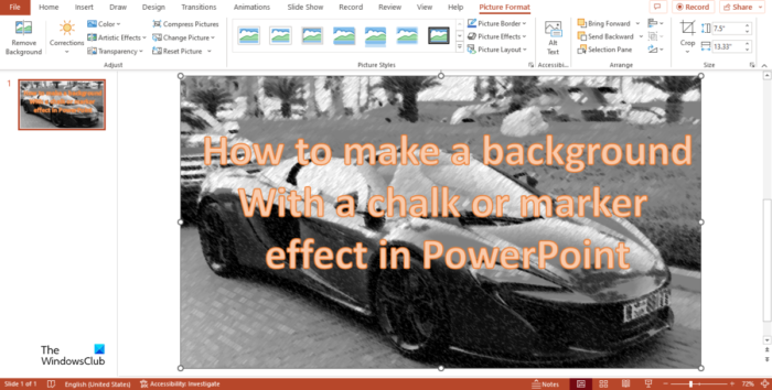 PowerPoint'te tebeşir veya işaretleyici efekti arka planı nasıl yapılır