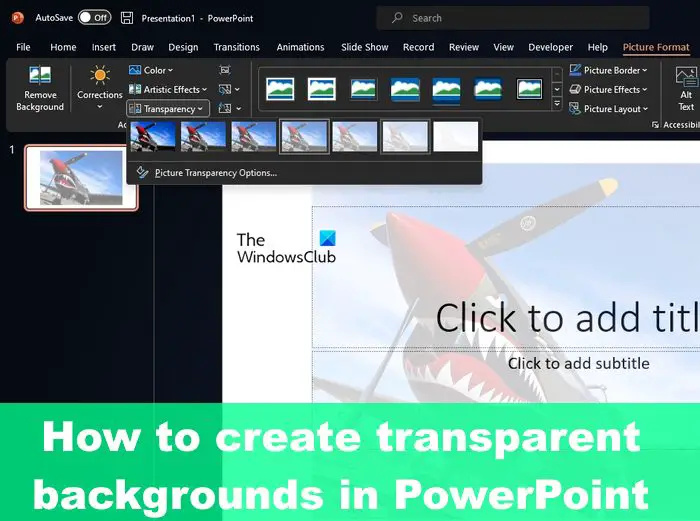 PowerPoint में किसी चित्र को पारदर्शी कैसे बनाएँ