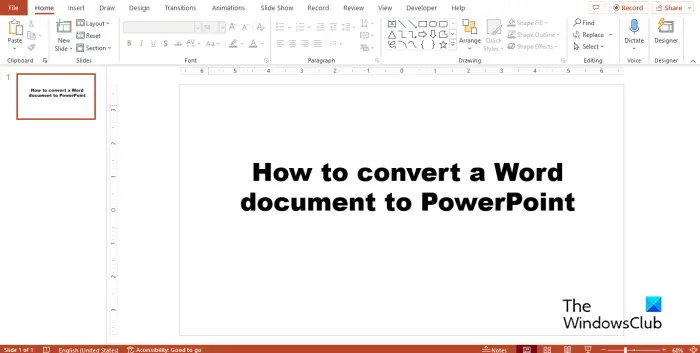 Bagaimana mengkonversi dokumen Word ke PowerPoint