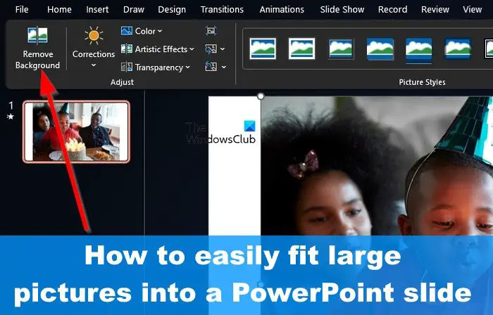 大きな画像を PowerPoint スライドに収める方法