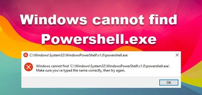 Labot Windows nevar atrast Powershell.exe