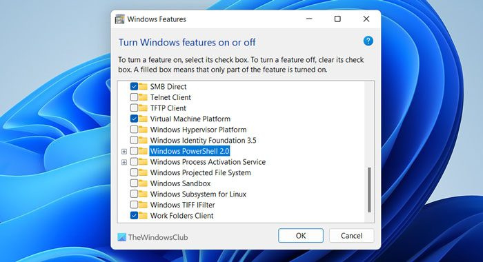 Sådan deaktiveres PowerShell v2 på Windows 11/10