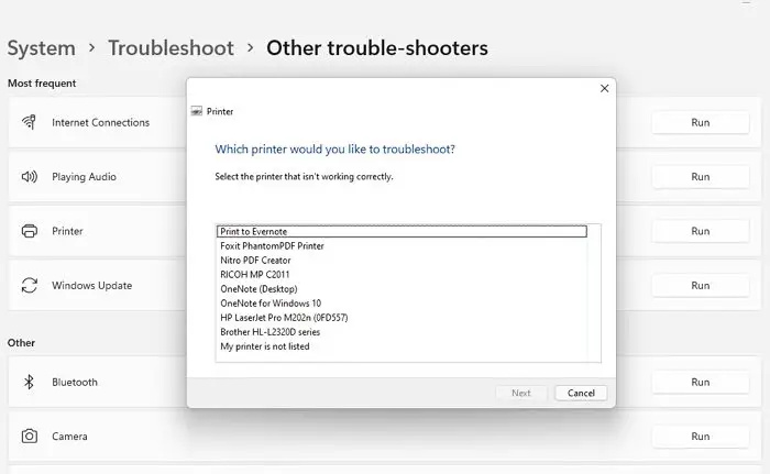 Probleemoplosser voor Windows-printers