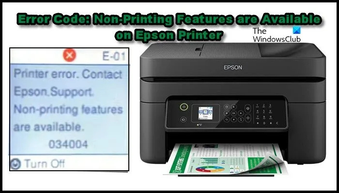 Грешка на принтера на Epson, налични са непечатащи функции