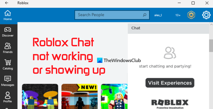 Roblox Chat لا يعمل أو يظهر